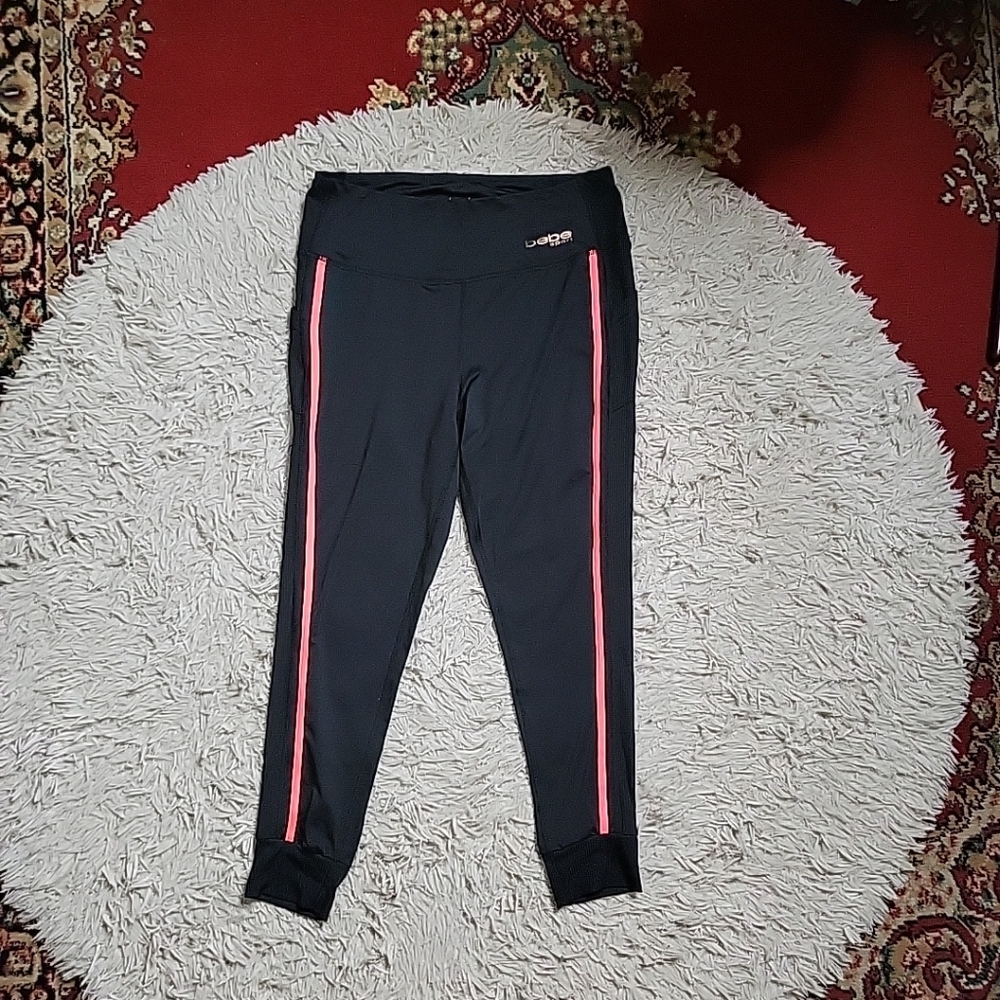 Bebe Sport Leggings Yoga Pants Black Size XL Extra Large Gym Activewear Athletic